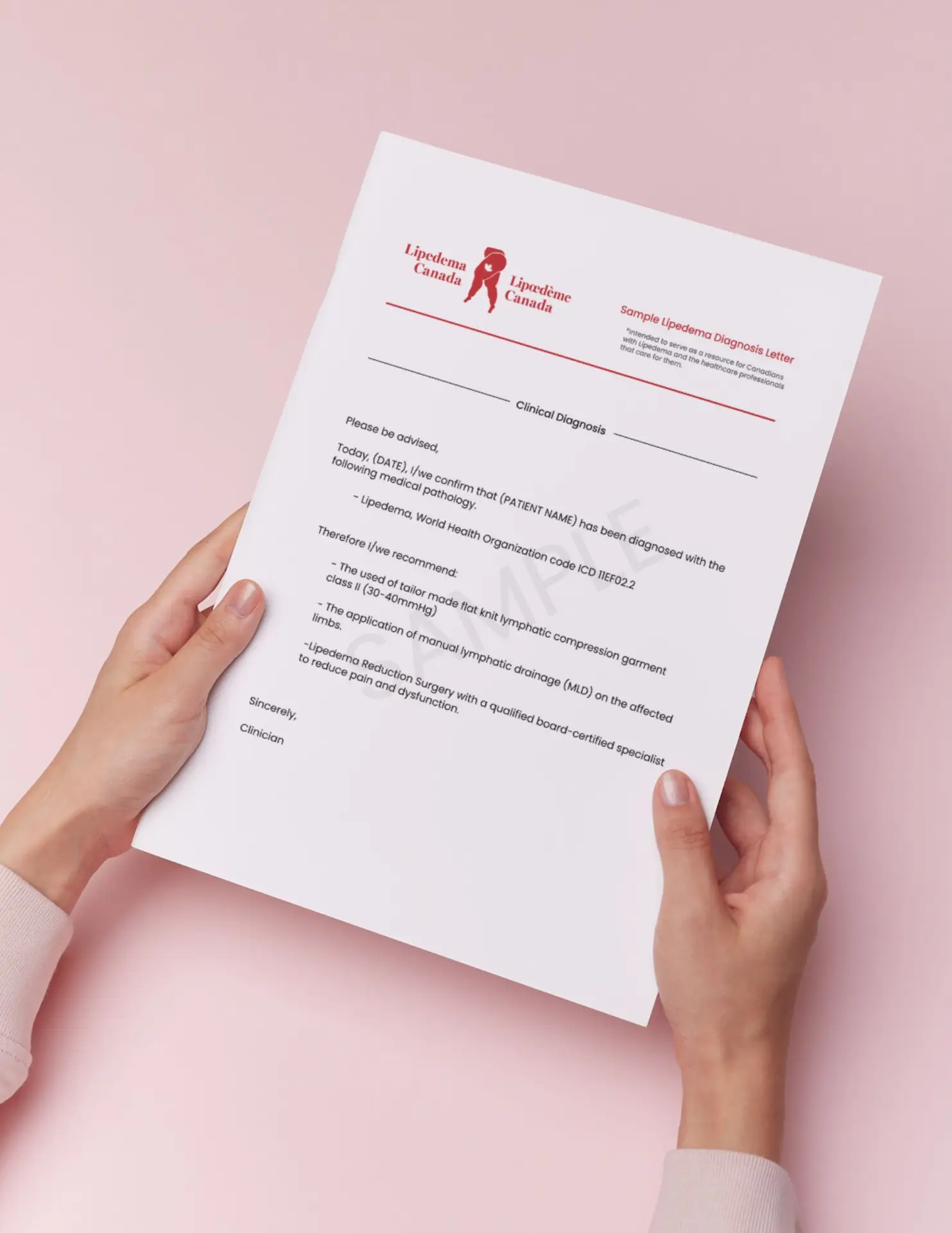 Sample lipedema diagnosis letter - Lipedema Canada